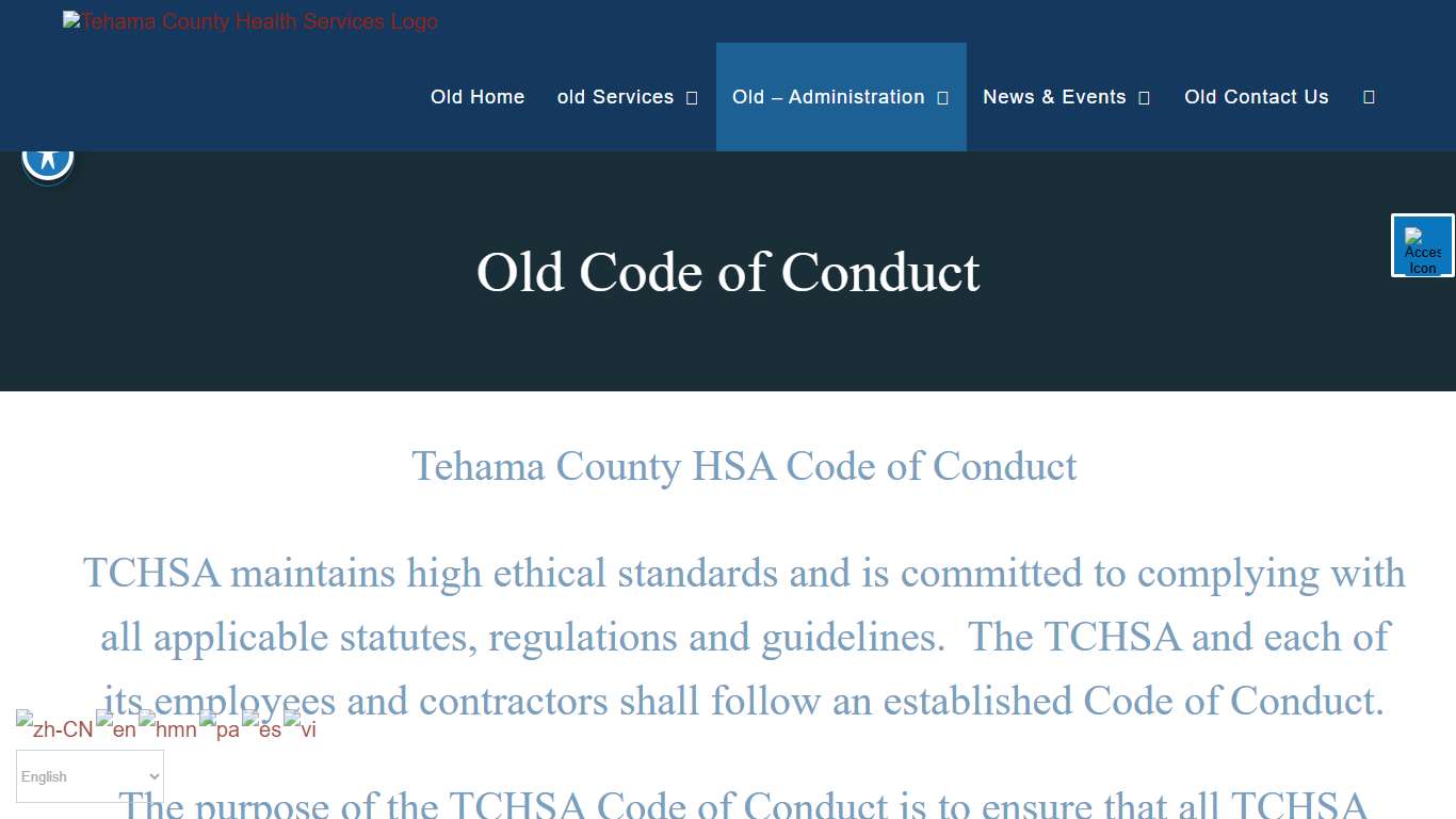 Old Code of Conduct - Tehama County Health Services